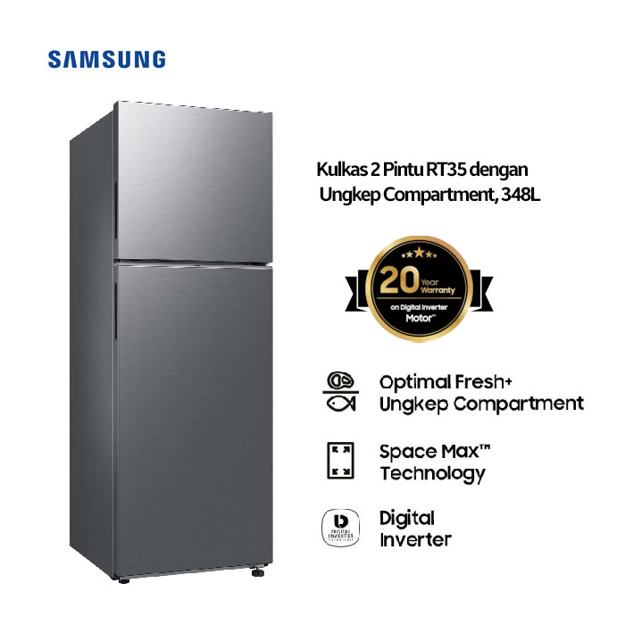 Samsung Kulkas Two Doors Ungkep Compartment RT35 348 L - RT35CG5440S9SE